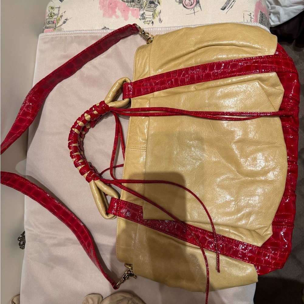 Stylish Red and Tan Women's Bag